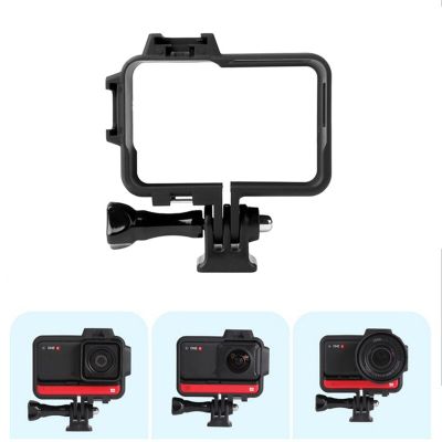 For Insta360 One RS/R Frame Cage Standard Mounting Bracket Anti collision drop Cage with 2 Cold Shoe Mount for Insta360 One R/RS