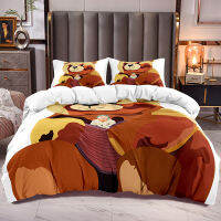 Kids Duvet Cover Sets with Bear Cartoon Print Bedding Comforter Cover with for Boys Girls White Reverse Quilt Cover