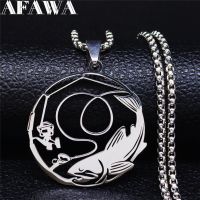 2023 Fishing Stainless Steel Chain Necklace for Men/Women Sport Necklaces amp; Pendants Jewelry Collares Mujer N1055S01