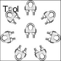 เครื่องมือการประชุมเชิงปฏิบัติการ8ชิ้น304สแตนเลสสายยึดเชือกคลิป M8ที่ยึดติดตั้งได้ง่ายที่รัดสายเคเบิ้ลสลักรูปตัวยูอานคลิปสายเคเบิลเชือกสลิงสำหรับลาก