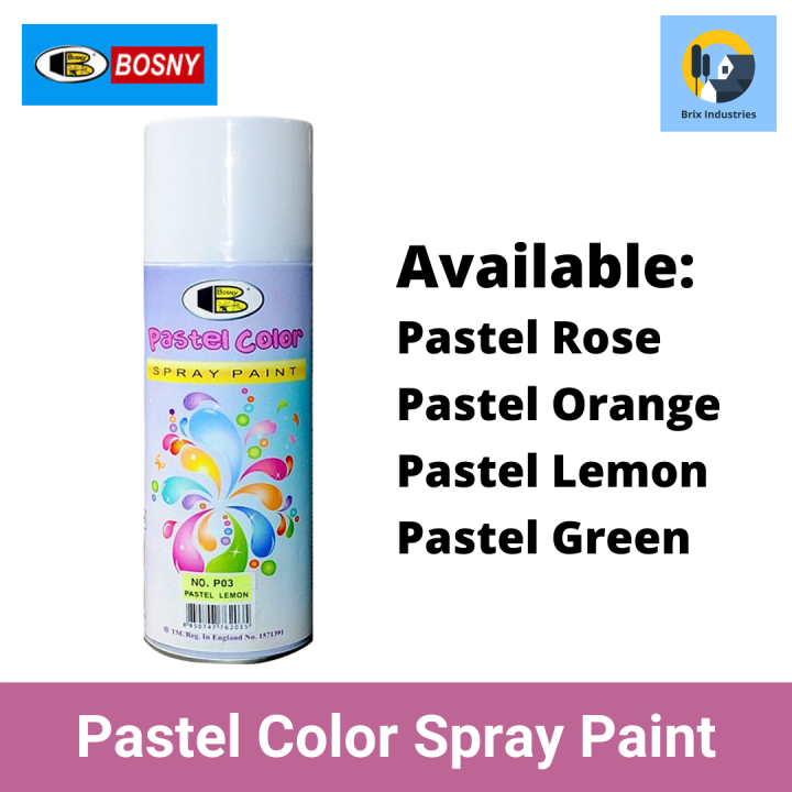 Bosny Pastel Color Spray Paint (Rose, Orange, Lemon, Green) 400cc 4