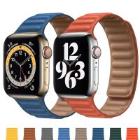 สไตล์ใหม่สายนาฬิกาแม่เหล็กสายนาฬิกาหนังเหมาะสำหรับ Apple Watch se 7 6 5 4 3 38/40/41mm 42/44/45/49mm