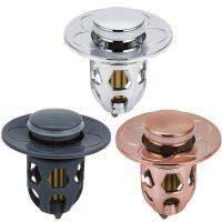 Universal Washbasin Water Head Kitchen Leaking Plugs Leaking Stopper Push-type Copper Basin Filter Drain Filter for 1.1~1.5 Traps Drains