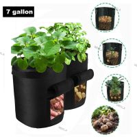 Home Garden Tool Planting Side Opening Garden Grow Bag Strawberry Potato Bucket Container Planter Pouch with Handles 6TH