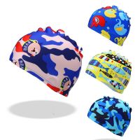 Swimming Cap Digital Printed Children Cartoon PU Waterproof Swimming Cap Waterproof  Pool Elephants Bears and Children Like It Swim Caps