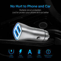 RAXFLY Car Charger Dual Ports USB Car Charger สำหรับ P20 P10จอแสดงผล LED ชาร์จสำหรับศัพท์ในรถ Car-Charger สำหรับ XS