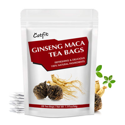 Catfit Ginseng Maca Tea ส่วนผสมจากธรรมชาติ 100% ช่วยเพิ่มพลังงาน ต่อสู้กับความเหนื่อยล้า สนับสนุนระบบภูมิคุ้มกันและการย่อยอาหาร