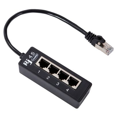 1 Pcs 4 in 1 RJ45 LAN Connector Ethernet Network Splitter Cable 1 Male to 4 LAN Port for Networking Extension Accessories