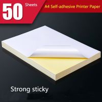 New 50 Sheets A4 White Self Adhesive Sticker Label Matte Surface Paper Sheet for Laser Inkjet Printer Copier Craft Paper