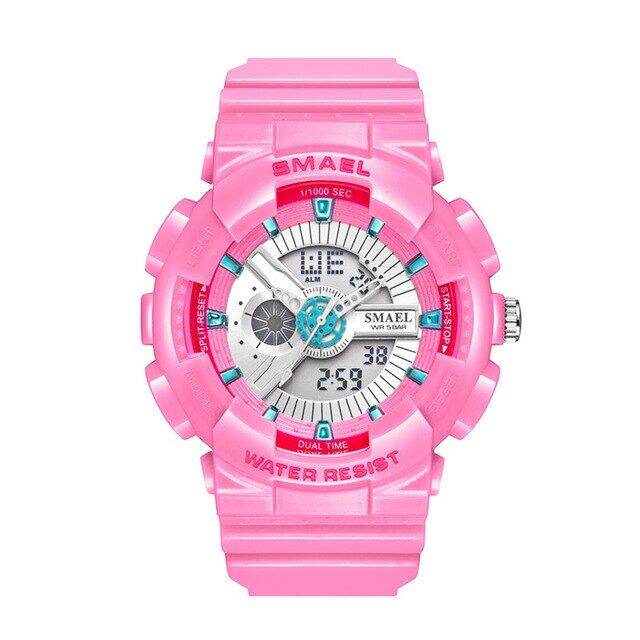 Montre SMAEL Homme - Étanche 50m, Chronomètre, Affichage LED, Jaune, Neuf Avec étiquettes