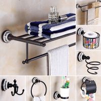 ❃ Black poceilain decoration finish copper Brass Bathroom accessories Bath Hardware Set Towel Rack Towel Bar Paper Holder