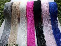 【CC】 Wholesale 10 yards  embroidered stretch lace ribbon width 3.5 cm Clothing / Accessories floral accessories etc.