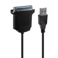 USB → printer parallel port 36pin male conversion cable Black