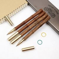 Luxury Writing Gifts Wooden Metal Ballpoint Pen 0.5MM Blue Black ink For Office School Stationery Supplies Writing Ball pen