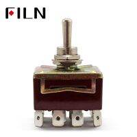 ONOFFON 3 Positions 12 Pins Self-lock Toggle Switch 4PDT 15A 250VAC