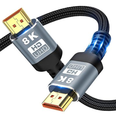 WEHUAN PS4 PS3แล็ปท็อปแบบถัก HDMI HDMI 8K60Hz ดิจิตอลอัลตร้า HD 8K สายเป็น HDMI สายดิจิตอล HDMI สายวิดีโอสายเชื่อมต่อสายเอชดีเอ็มไอ