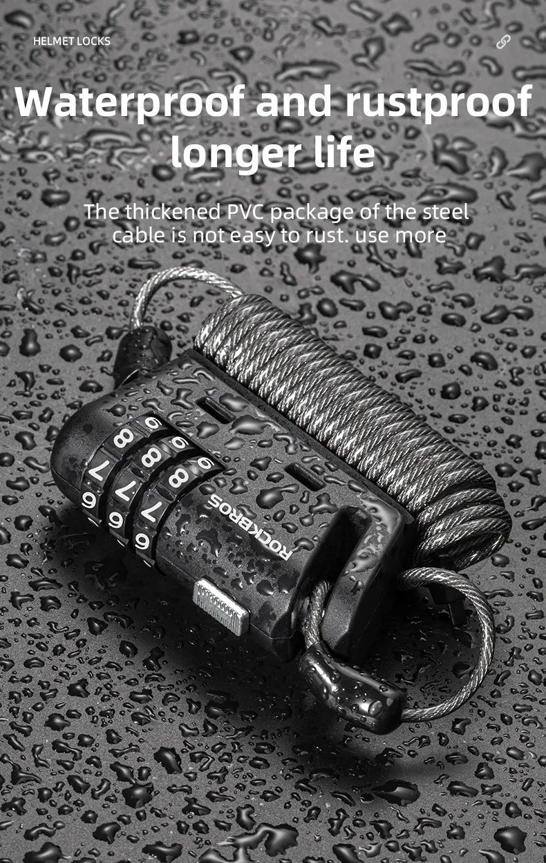 小物・アクセサリー password Rock Bank ROCKBROS Bike Password Cable Lock Ajustable Durable Anti