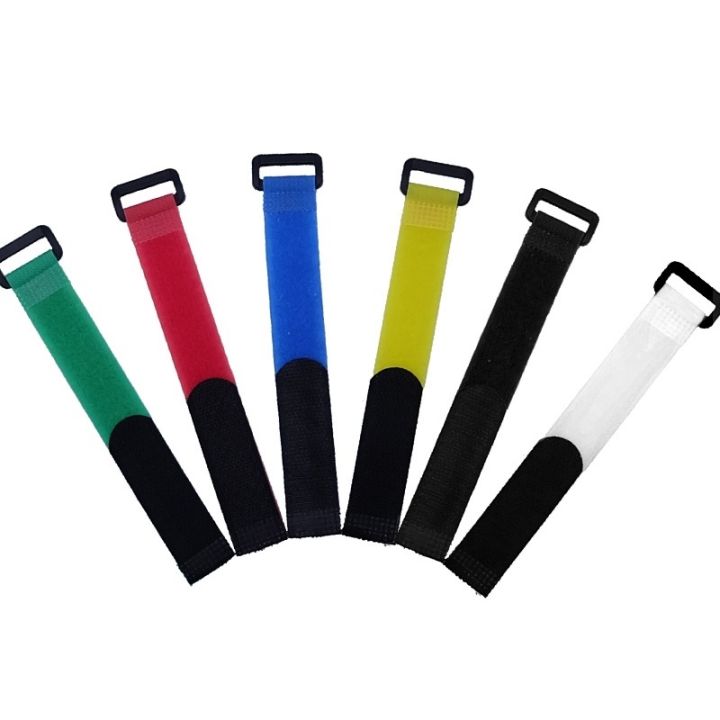 5pcs-cable-ties-adhesive-hook-loop-tape-bundle-fastener-reusable-nylon-strap-reverse-buckle-organizer-self-clip-holder-wire-tie