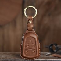 Car Key Case Cover Leather for Cadillac ATS-L XTS XT5 CTS CT6 ATS 28T SRX Escalade 2015 Keyring ion Shell