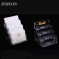 Four-compartment transparent Display Stand desktop business card box special office business card holder Desk Shelf Box Storage