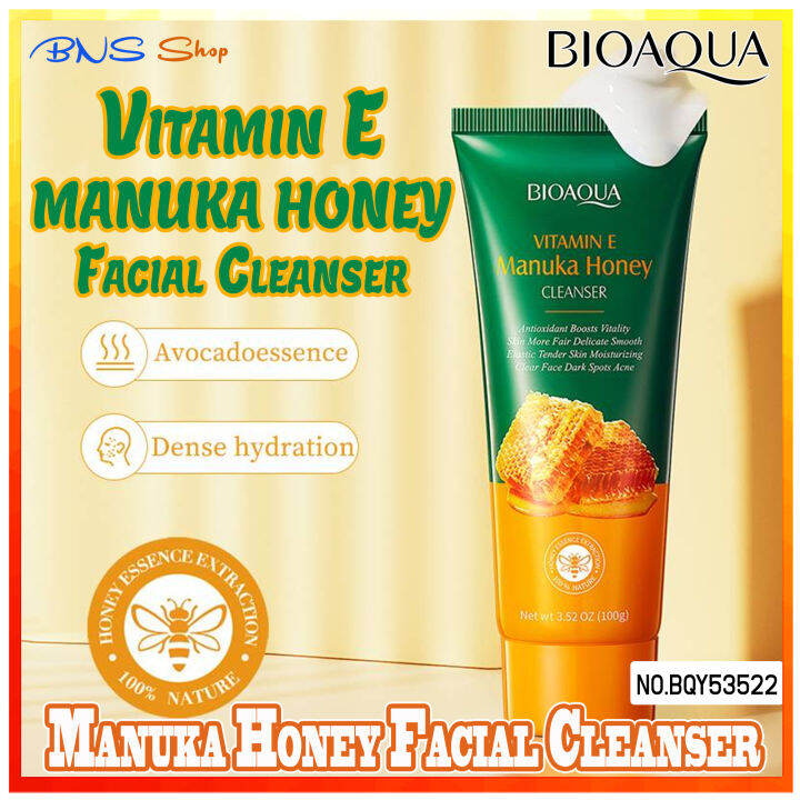 Bioaqua Vitamin E Manuka Honey Facial Cleanser 100g Face Wash Foaming