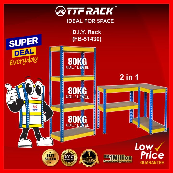 CLEARANCE SALE TTF Rack™️ DIY 2 in 1 RACK H153cm/ Boltless Rack Metal