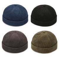 [Hana Clothing Store] ผู้ชาย39; S Corduroy Brimless Docker หมวกสุภาพสตรีฤดูใบไม้ร่วงธรรมดาสี Beanie หมวกรีด Cuff Bor หมวกกะลาสีชาวประมง Landlord หมวก