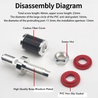 Hi End Rhodium Plated Brass Speaker Binding Post Long terminal Connector Carbon Fiber Shielding HIFI Audio Plug DIY Screw Lock