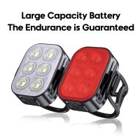 ♝▫ Bicycle Headlight Tail Light MTB Road Bike Bright Flashlight Cycling Waterproof 500 Lumens LED 12H Working Time Type-C