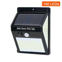 ┇ 3sided 140LED PIR Motion Sensor Sunlight control Solar Energy Street lamp Yard Path Home Garden Solar Power Induction Wall Light