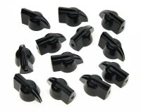 KR- Pack of 12 Vintage set screw Guitar AMP Chicken Head / Effect pointer Knob Black