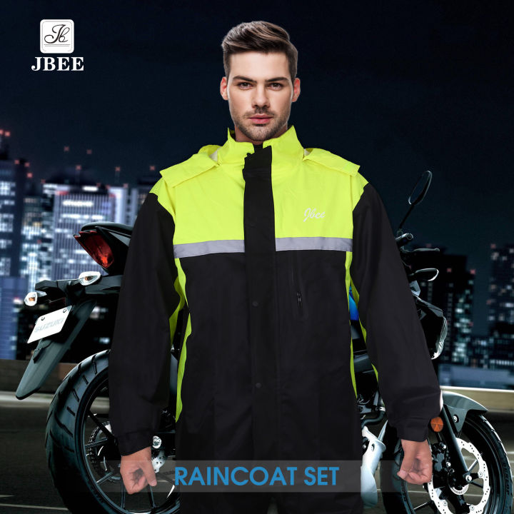 JBEE J0938 Raincoat Set Jacket Breathable Reflective Hooded Waterproof ...