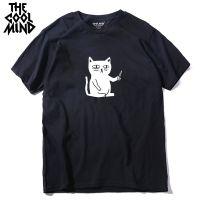 Coolmind 100 Cotton Cool Summer Loose Men T Shirts Casual Short Sleeve Cat Printed Mens T-Shirt Male Summer Tshirt 100%