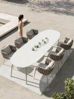 ✘♧ Outdoor desk-chair contracted garden leisure sun room rock plate designers terrace day meal cane Nordic combined