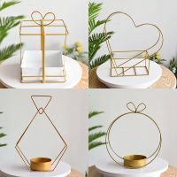 Metal Flower Basket Love Gilded Cake Gift Box Geometric Hand held Flower Basket Flower Box Flower Packaging Flower Round Square