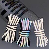 Reflective Shoe laces Fashion Rainbow Shoelaces White Black Elastic Laces Sneakers Round Shoelace for Shoes 100/120/140cm 1Pair