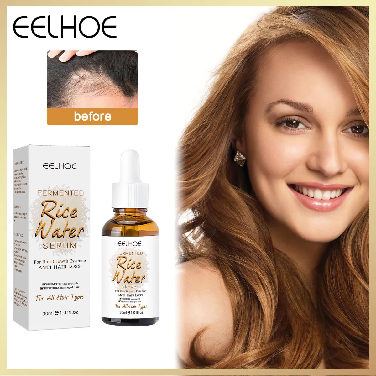 Eelhoe Rice Water Hair Growth Essence Essential Oils Restore Dry Damage Hair  Coarse Nourishing Treatment Oils