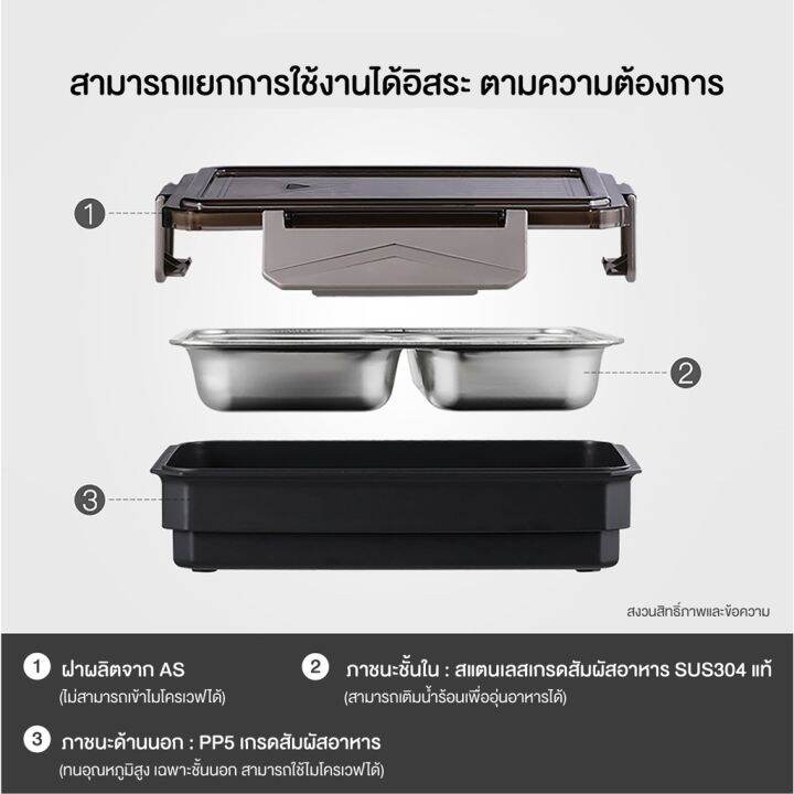 กล่องข้าว-กล่องใส่อาหารสแตนเลส-sus304-แท้-เก็บอุณหภูมิ-ไม่รั่วซึม-วัสดุเกรดสัมผัสอาหาร-100