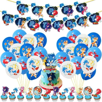 25pcs Sonic Cake Toppers Sonic Theme Birthday Party Cake