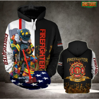 3D HOODIE-  XZX180305   Customize Name Firefighter 3D Hoodie 04