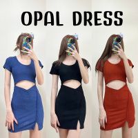 D081 : OPAL DRESS เดรสคอกลมแขนสั้นทรงเข้ารูป