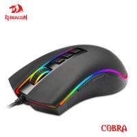 REDRAGON COBRA M711 RGB เมาส์เกมสายยูเอสบี12400 DPI เมาส์ปุ่ม9ปุ่มสามารถตั้งโปรแกรมได้ตามหลักสรีรศาสตร์แล็ปท็อปนักเล่นเกมสำหรับคอมพิวเตอร์พีซี