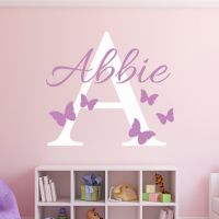 【LZ】™❂◘  Butterflies Custom Name Wall Decal For Girl Bedroom Art Mural  Home Decor Baby Room Decoration Nursery Wall Sticker Vinyl LC1203