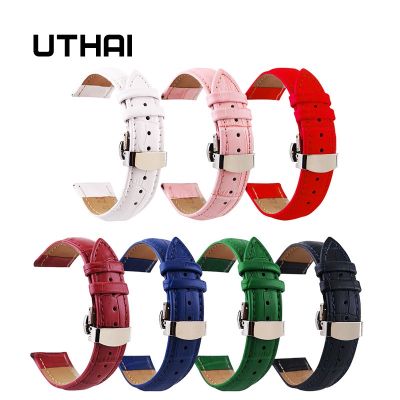 （A Decent035）อุทัย Z09หนังแท้ Watch Bands 12-24มิลลิเมตรสากลนาฬิกาผีเสื้อหัวเข็มขัดวงเหล็กหัวเข็มขัดสายรัดข้อมือเข็มขัดสร้อยข้อมือเครื่องมือ