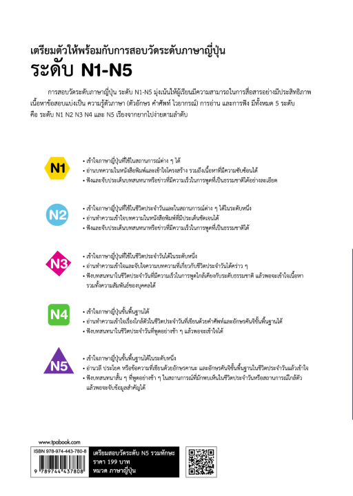 หนังสือเรียนภาษาญี่ปุ่น-เตรียมสอบวัดระดับ-n5-รวมทักษะ