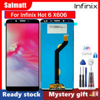 Salmatt LCD สำหรับ Infinix หน้าจอแสดงผลหน้าจอสัมผัสประกอบ Digitizer สำหรับ Infinix ร้อน6จออะไหล่เปลี่ยน X606C X606 LCD