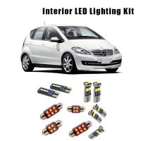 For 2005-2012 Benz A-Cass W169 12Pcs White Canbus LED License Plate Bulbs Interior Dome Reading Light Kit Cargo Lamp