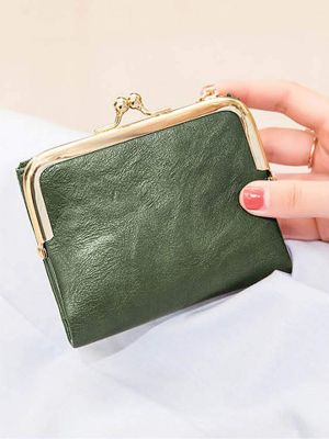 MIYIN Womens Wallet Small Rfid Ladies Compact Bifold Leather Vintage Coin Purse With Zipper and Kiss Lock
