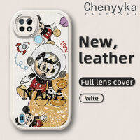 Chenyyyka เคสสำหรับ Realme C21 C21Y C25Y ลายการ์ตูนนักบินอวกาศมิกกี้เคสใส่โทรศัพท์หนังใหม่กล้องฝาปิดเลนส์เต็มรูปแบบกันกระแทกฝาครอบด้านหลังป้องกันซิลิโคนเคสนิ่ม