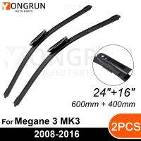 สำหรับที่ปัดน้ำฝนด้านหน้า Renault Megane 3 MK3 2008-2016ยางปัดน้ำฝน24 "+ 16" กระจกหน้ารถอุปกรณ์เสริม2013 2014 2015